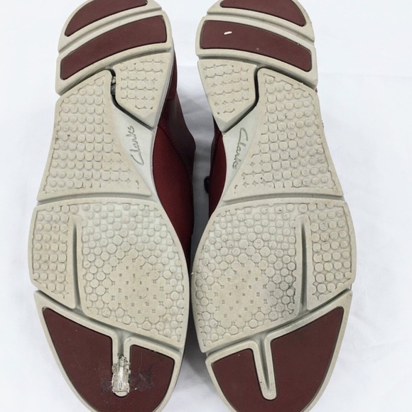 Clarks Mens Trigenic Shoe Deep Red Nubuck Oxford Sneaker Shoe Flex Sole Sz 8 - Picture 10 of 10